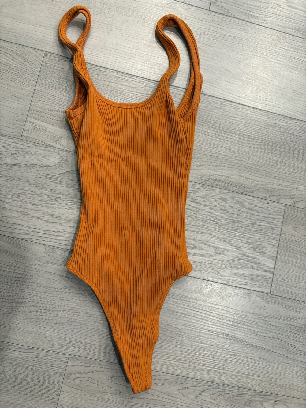 Ribbed One-Piece shirt in Burnt Orange